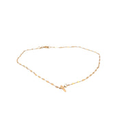 10k Yellow Gold Anklet Bracelet with Sideways Cross 10"inch .04 gram